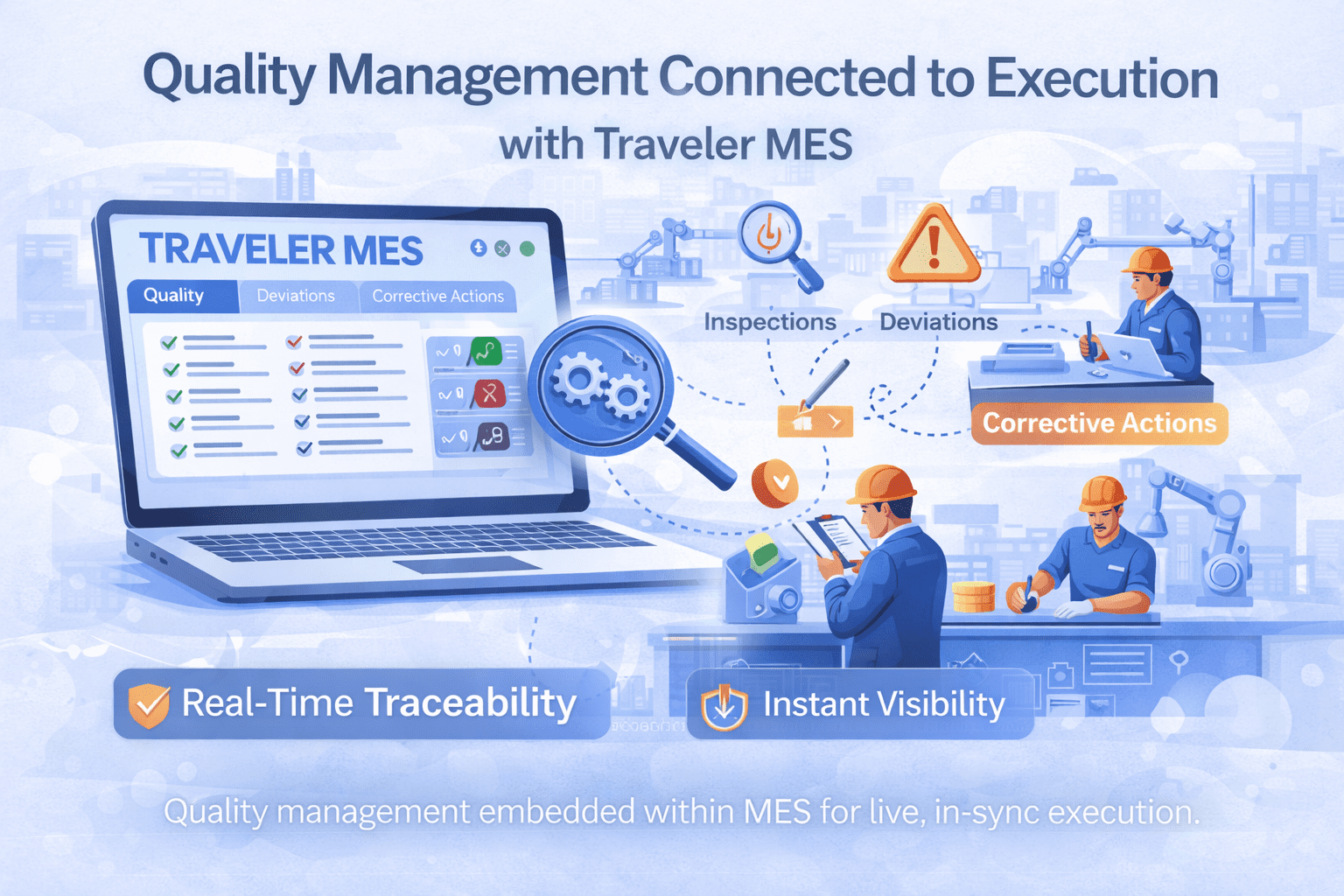 Quality Management Connected to Execution with Traveler MES